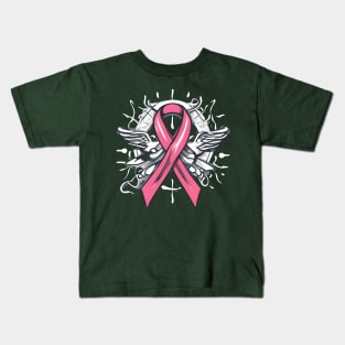 Cancer Ribbon Honoring the Chemo Nurses Kids T-Shirt